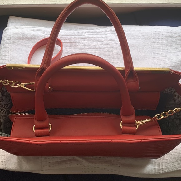 Just Fab Red Satchel - Picture 2 of 3